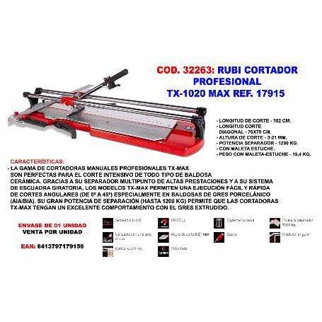 RUBI CORTADOR PROFESIONAL TX-1020 MAX REF. 17915