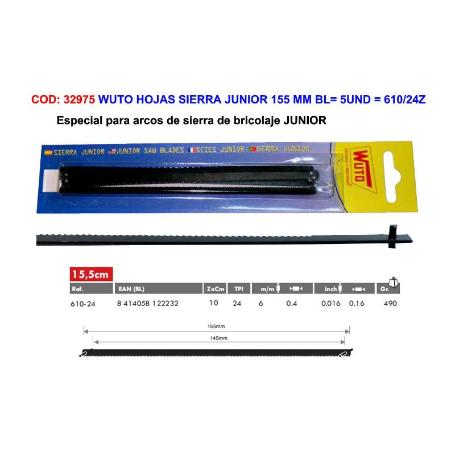 WUTO HOJAS SIERRA+PIVOTES BRICOLAGE 155MM BLISTE   5 UND 610-24Z