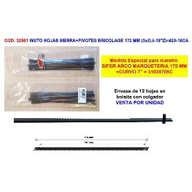 WUTO 12 HOJAS SIERRA+PIVOTES BRICOL 172 MM (3X0,5-18Z) 620-18CA