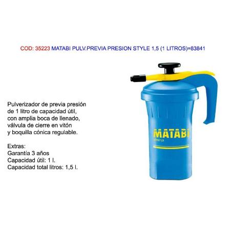 MATABI PULV.PREVIA PRESION STYLE 1,5 (1 LITROS) 83841