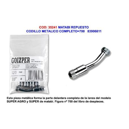 MATABI REC CODILLO METALICO COMPLETO 700   83906811