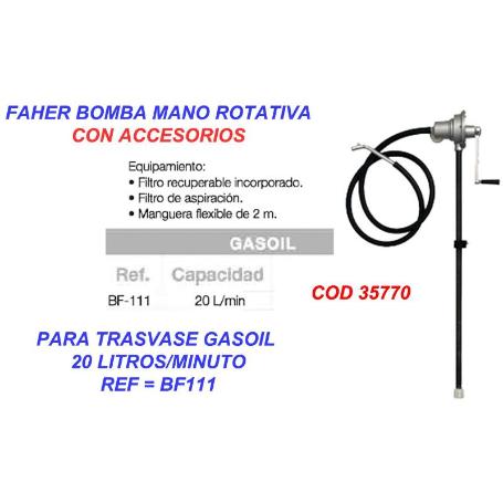 FAHER FINSTOCK BOMBA MANO ROTA+EQUIP TRASVASE GASOIL 20L-M BF111