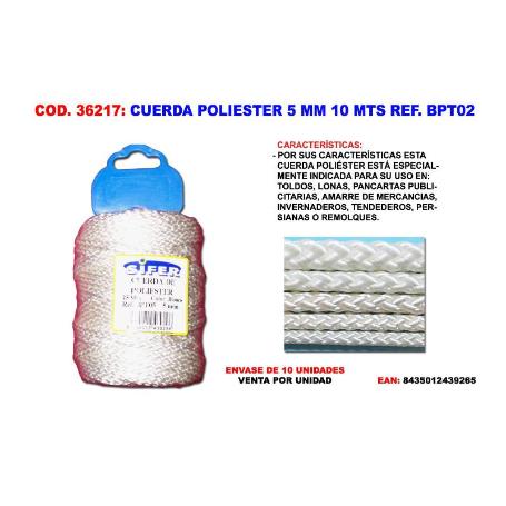 CUERDA POLIESTER 5 MM 10 MTS. BPT02