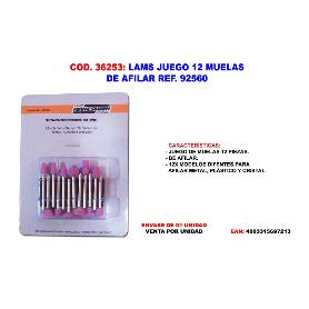 LAMS JUEGO 12 MUELAS DE AFILAR REF 92560