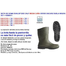 BOTA DE GOMA DUNLOP DEE MEDIA CAÑA Nº  38 VERDE NORMAL K580011