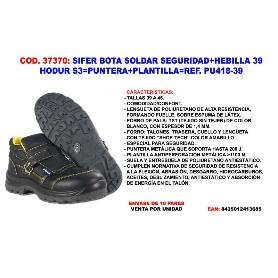 SIFER-SAFETY BOTA SOLDAR HEBILLA 39 HODUR S3 PUNT+PLANT PU418