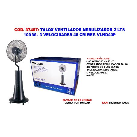 TALOX VENTILADOR NEBULIZADOR 2 LTS.100W 3VEL.40CM FS-1619R