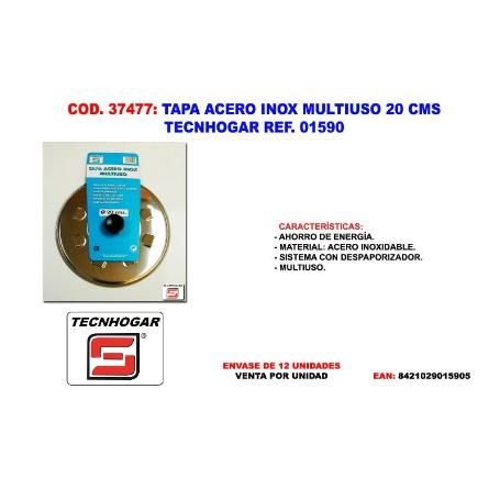 TAPA ACERO INOX MULTIUSO 20 CMS. TECNH REF 01590