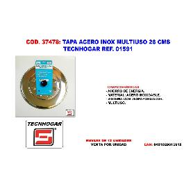 TAPA ACERO INOX MULTIUSO 26 CMS. TECNH REF 01591