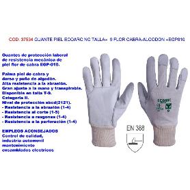 GUANTE PIEL ECOARC NC TALLA   9 FLOR CABRA-ALGODON  EGP010 (CAJA 12 UNIDADES)