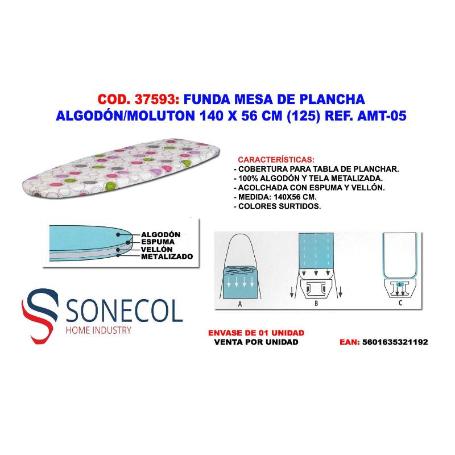 FUNDA MESA DE PLANCHA ALGODON -MOLUTON 140 X 56 (125) AMT-05