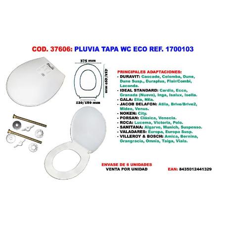 PLUVIA TAPA WC ECO REF. 1700103