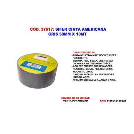 SIFER CINTA AMERICANA NEGRA 50MM X 10 MT