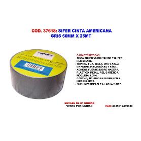 SIFER CINTA AMERICANA GRIS 50MM X 25 MT