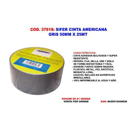 SIFER CINTA AMERICANA GRIS 50MM X 25 MT