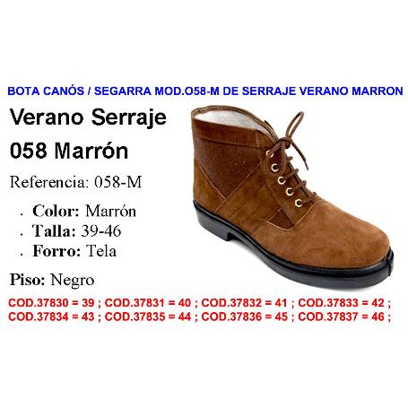 BOTA CANOS-SEGARRA MOD.058-M DE SERRAJE VERANO MARRON TALLA 40