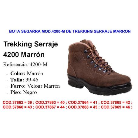 BOTA SEGARRA MOD.4200-M DE TREKKING SERRAJE MARRON TALLA 39