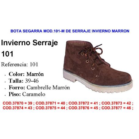 BOTA SEGARRA MOD.101 DE SERRAJE INVIERNO MARRON TALLA 42