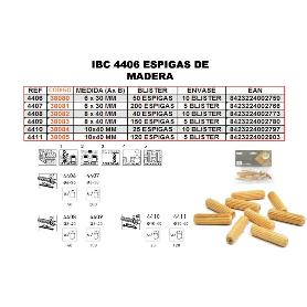 IBC 4-406   50 ESPIGAS MADERA 6X30