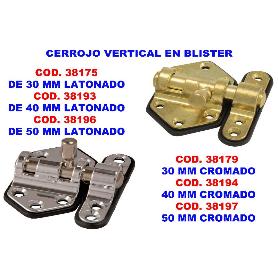 CERROJO VERTICAL 30 MM CROMADO EN BLISTER S-731