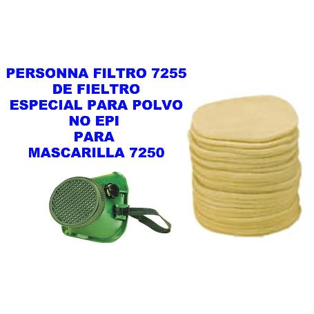 PERSONNA FILTRO 7255 DE FIELTRO POLVO PARA 7250 NO EPI (CAJA 100 UNIDADES)