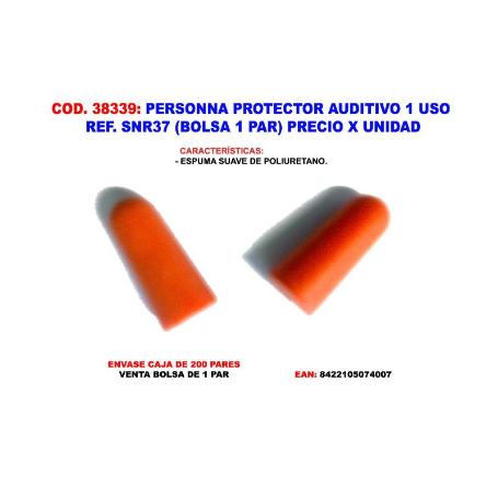 PERSONNA PROTECTOR AUDITIVO 1 USO 7400 BOLSA 1 PAR-PRECIO X PAR