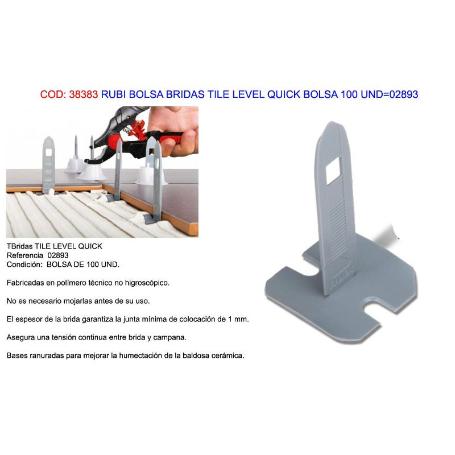 RUBI BOLSA BRIDAS TILE LEVEL QUICK BOLSA 100 UND 02893