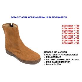 BOTA CANOS-SEGARRA MOD.090 CREMALLERA PISO MARRON      TALLA 39