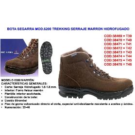 BOTA SEGARRA MOD.6200 TREKKING SERRAJE MARRON HIDROFUGAD T.39