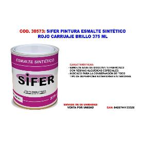 SIFER PINTURA ESMALTE SINTETICO ROJO CARRUAJE BRILLO 375 ML