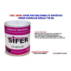 SIFER PINTURA ESMALTE SINTETICO VERDE CARRUAJE BRILLO 750 ML