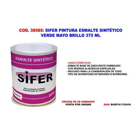 SIFER PINTURA ESMALTE SINTETICO VERDE MAYO BRILLO 375 ML