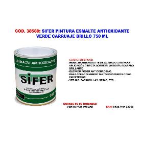 SIFER PINTURA ESMALTE ANTIOXIDANTE VERDE CARRUAJE BRILLO 750 ML