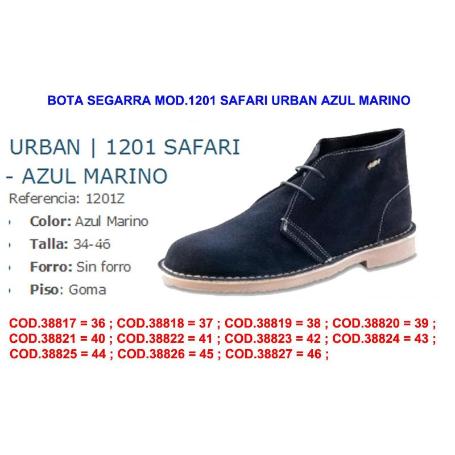 BOTA SEGARRA FINSTOCK MOD.1201 SAFARI URBAN AZUL MARINO TALLA 40