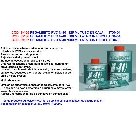 PEGAMENTO PVC N-40   125 ML TUBO EN CAJA IT00401