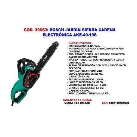 BOSCH JARDIN SIERRA CADENA ELECTRICA AKE-40-19S-1900W 0600836F03