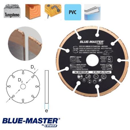 BLUE MASTER DISCO MULTIUSOS RADIAL CARBURO-TUNGSTENO  115X1.6X22