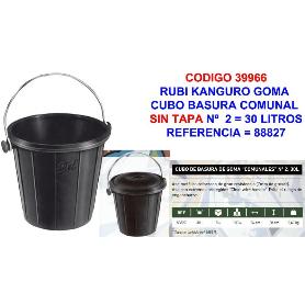 RUBI KANGURO GOMA CUBO BASURA COMUNAL S-TAPA Nº  2   30 LT 88827