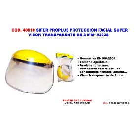 SIFER PROPLUS PROT.FACIAL SUPER VISOR TRANSPARENTE DE 2 MM 52008