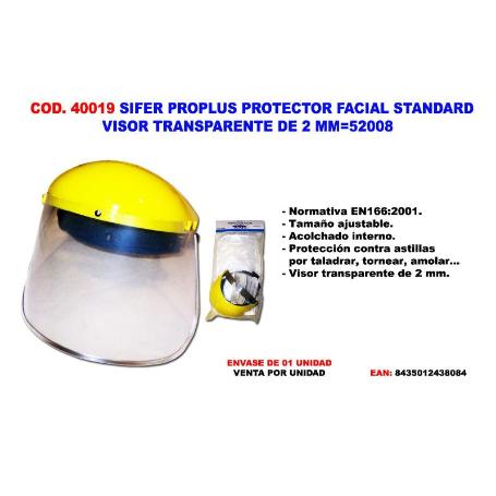 SIFER PROPLUS PROT.FACIAL STANDAR VISOR TRANSPAR. DE 2 MM 52008