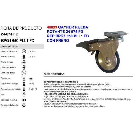 GAYNER RUEDA 24-074FD REF BPG1 050 PLL1 FD CON FRENO