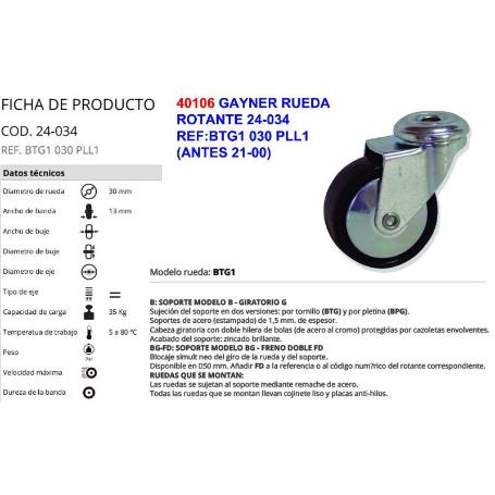 GAYNER RUEDA 24-034 REF BTG1 030 PLL1 (ANTES 21-00)