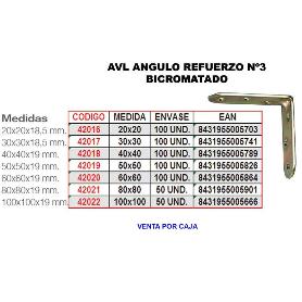 AVL ANGULO REFUERZO BICROMATADO 3   20X  20