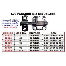 AVL PASADOR 384 NIQUEL   30 MM (CAJA 12 UNIDADES)