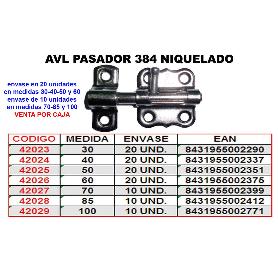 AVL PASADOR 384 NIQUEL   60 MM (CAJA 12 UNIDADES)