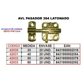 AVL PASADOR 384 LATONADO 30 MM. (CAJA 20 UNIDADES)