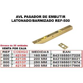 AVL PASADOR 500 DE EMBUTIR 150 MM LATONADO-BARNIZADO