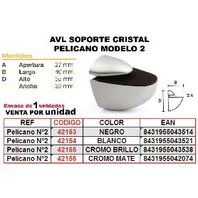 AVL SOPORTE CRISTAL PELICANO NEGRO MODELO 2 PRECIO UNIDAD