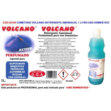 COMETODO VOLCANO DETERGENTE AMONIACAL 1 LITRO USO DOMESTICO