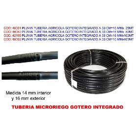 PLUVIA TUBO RIEGO PERFORADO CON GOTERO  2L-H 33 CM 16 MMX100MT